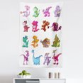 thumbnail image 1 of Colorful Tapestry, Dino's Dinosaurs Extinction Funny Comic Cartoon Illustration, Fabric Wall Hanging Decor for Bedroom Living Room Dorm, 5 Sizes, Multicolor, by Ambesonne, 1 of 1