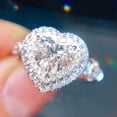 thumbnail image 4 of Heart Cut Cubic Zircon Romantic 925 Silver Ring Anniversary Jewelry Sz 6-10, 4 of 7