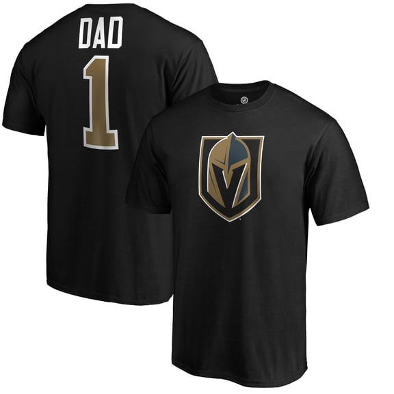 Men's Black Vegas Golden Knights #1 Dad T-Shirt