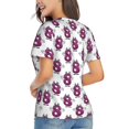 thumbnail image 2 of Goofa Cute Number 8 Pattern Women's Slim-Fit Short-Sleeve V-Neck T-Shirt,Classic-Fit Short-Sleeve V-Neck T-Shirt-Small, 2 of 5
