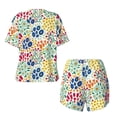 thumbnail image 2 of Sigee Cartoon Flowers for Sleepwear Casual Pjs with Pockets Women's Pajamas Sets Shorts 2 Piece Short Sleeve Lounge Sets Small, 2 of 9