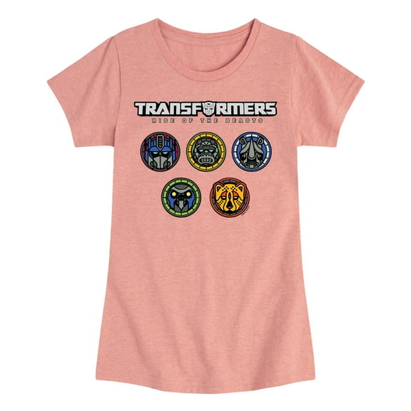 Transformers - Logo With Badges - Girls Fitted Short Sleeve T-Shirt