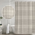 thumbnail image 5 of 60x72 Inch Shower Curtains for Bathroom, Buffalo Plaid Fabric Bath Curtain Decor, Slate Gray Farmhouse Gingham Striped Waterproof Restroom Curtains Shower Set Accessories with 12 Hooks 60 Inch, 5 of 7