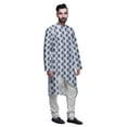 thumbnail image 2 of Atasi Designer Printed Summer Wear Long Kurta With White Pajama Set For Men, 2 of 3
