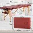 thumbnail image 2 of NiamVelo 2-Fold Portable Massage Table with Face Cradle and Carry Case 84-inch, Burgundy, 2 of 8