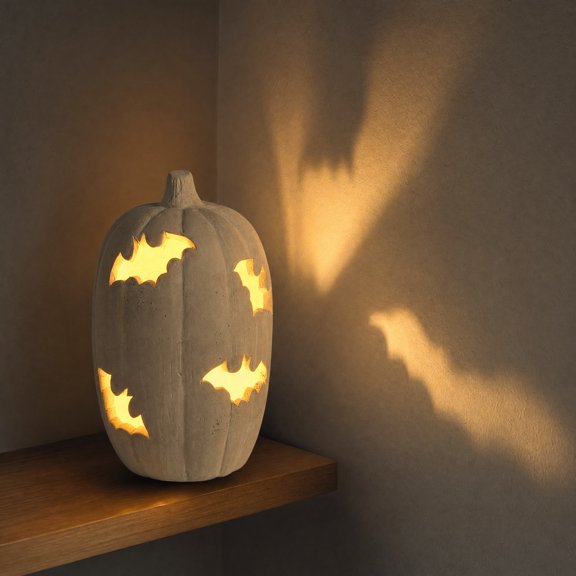 Halloween Pumpkin Light for Halloween Indoor, Handmade Light Up White Pumpkin Decoration Lantern Halloween Lighted Tabletop Ornament For Halloween Indoor