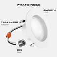 thumbnail image 1 of 3-Inch LED Recessed Downlight Dimmable 7W=50W 560 LM E26 Base CCT Color Temperature Selectable 2700K | 3000K | 3500K | 4000K | 5000K Damp Rated Simple Retrofit Installation UL Listed, 1 of 5