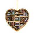 thumbnail image 1 of Heart Shaped Acrylic Book Lover Pendant Decorative Bookshelf Ornament For Literary Enthusiasts, 1 of 5