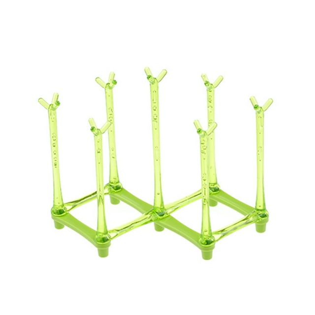 Estante de secado de tazas Toystoory PP plegable telescópico verde