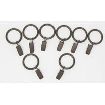 Urbanest Metal Curtain Drapery Rings with Clips, 8 PK, New, 1 3/8" Inner Diameter (Oil-Rubbed Bronze)