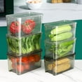 thumbnail image 3 of Organization and Storage,Refrigerator Plastic Storage Room Organization and Storage Basket Stackable Food Refrigerator Sorting Box with Cutout Handle Suitable for Refriger Kitchens, 3 of 5