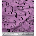 thumbnail image 1 of Soimoi Moss Georgette Fabric Easter Island Statue Face Print Fabric by the Yard 42 Inch Wide, 1 of 1