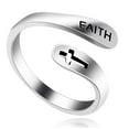 thumbnail image 3 of Uloveido Adjustable 925 Sterling Silver Cross Faith Ring for Women and Men, Christian Finger Open Rings, Religion Jewelry Y531, 3 of 9