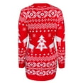 thumbnail image 3 of Women Christmas Outfit Festive Knit Snowflake Pullover Mini Dress for Women Cozy Christmas Sweater O Neck Casual Holiday Attire Red M, 3 of 6
