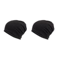 thumbnail image 1 of Qarigey Gorro apilable, gorro de viaje, gorros, gorros de temporada de invierno, gorro de punto ajustable a la moda, negro Negro 2piezas, 1 of 6