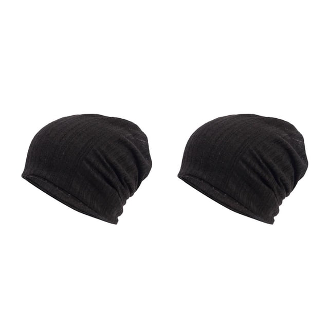 Qarigey Gorro apilable, gorro de viaje, gorros, gorros de temporada de invierno, gorro de punto ajustable a la moda, negro Negro 2piezas