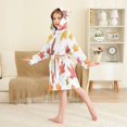 thumbnail image 4 of FORMRS Niños Bathrobe Unisex Hooded Robe Soft Plush Pajamas Sleepwear, Size 10-12T, White Autumn Leaves, 4 of 7