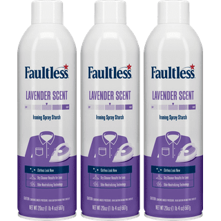 Faultless Laundry Starch Spray, Heavy Lemon Spray Starch 20 oz Cans for A Smooth Iron Glide on Clothes & Fabric Even Spray, Easy Iron Glide, No Resid