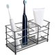 thumbnail image 2 of Soporte para cepillos de dientes negro, soporte para cepillos de dientes de acero inoxidable montado en la pared para baño, No requiere perforación, 2 of 5