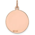 thumbnail image 3 of 14k Rose Gold Plain .018 Gauge Circular Engraveable Disc Charm - 25mm, 3 of 6