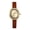 Brown, variant on Women's Leather Strap Watch: Large Arabic Numeral Dial Rhinestone Bezel Oval Wistwatch - Casual Gift