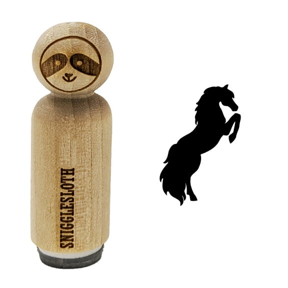 Horse Rearing on Hind Legs Solid Rubber Stamp for Scrapbooking Crafting Stamping - Mini 1/2 Inch