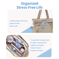 thumbnail image 6 of WANDF Puffy Tote Bag for Women,Quilted Puffer Work Tote with Tumbler Holder,15.6 Inch Laptop Bag with 8 Pockets,Lightweight Water-Resistant Shoulder Bag for Mom,Sister,Teacher,Nurse(Khaki), 6 of 9