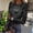 Dark Gray, variant on Satingcolo Womens Halloween Long Sleeve Crewneck Shirts Fall Trendy Funny Pumpkin Bats Skull Graphic Slim Basic Tops Dark Gray 2XL