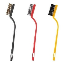 PRETXORVE Cleaning Brush, 3 Pack Wire Brush Set Brass Nylon Steel Brush Clean Rust Paint Remover Tool 3 Piece