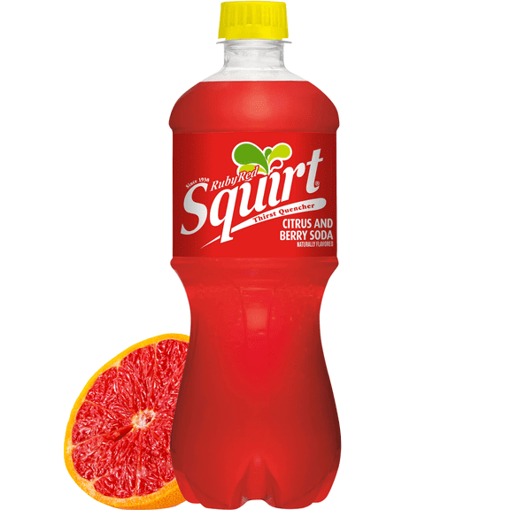 Squirt Ruby Red Citrus and Berry Soda 24 Pack 20 oz Bundled by Louisiana Pantry