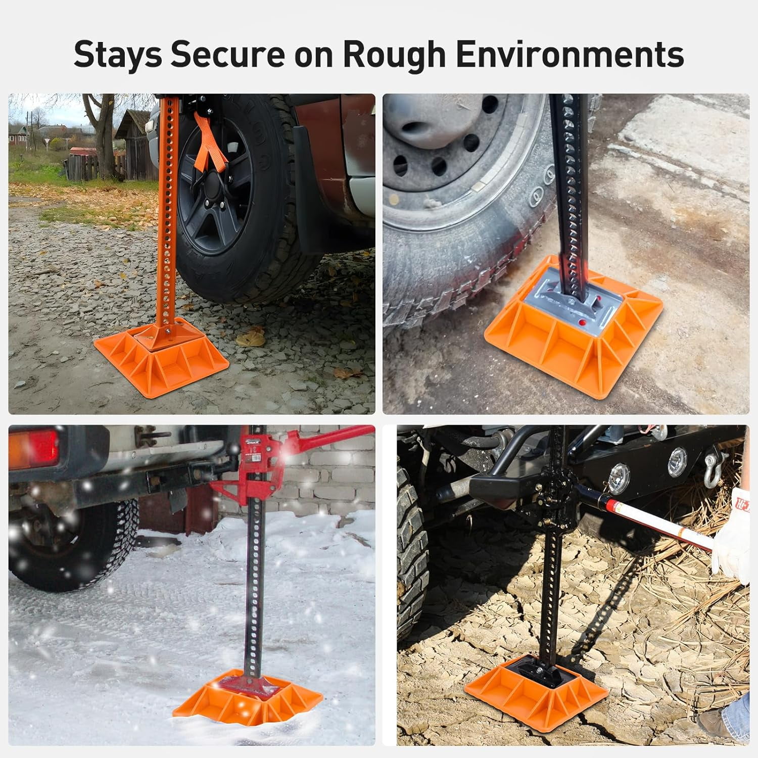Nilight Off-Road Jack Base, Farm Jack Base Stand Plate Recovery Accessories,11.5" x 11.5", Orange