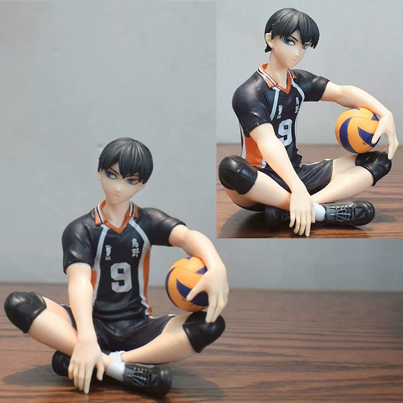 Newly Hinata Shoyo Figure Kageyama Tobio Figure Sitting Anime Figures 18cm/7.1inch Handmade PVC Game Character Model Decoration Craft Gift (b)