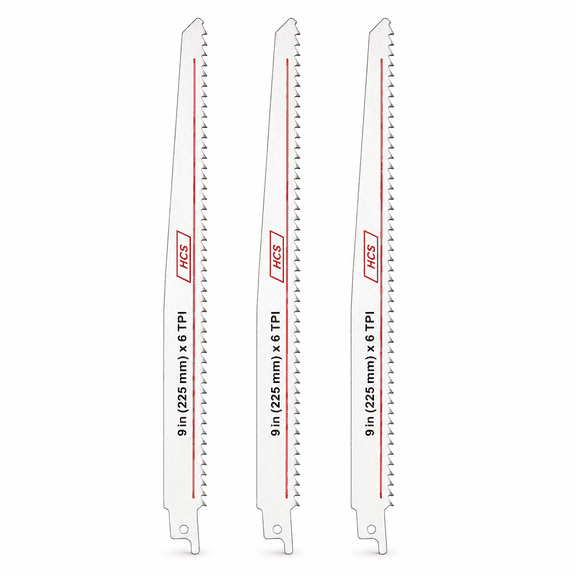Reciprocating Saw Blades for Pruning, 9 Inch 6 TPI Wood Cutting Blades for Branches and Limbs, 3 Pack