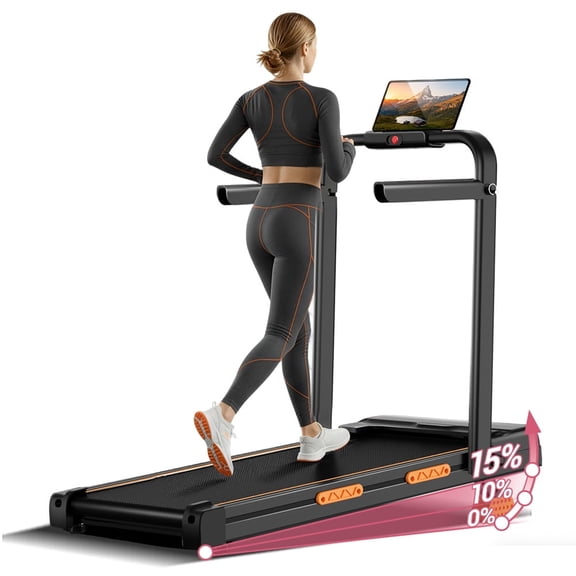 SONITU Powerful 2.5HP Walking Pad with 15% Incline, 6.3MPH Treadmill for Home, Compact Design with LED Display, Supports 300Lbs