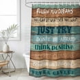 thumbnail image 6 of Teal Brown Blue Shower Curtain Set - 48" x 72" Washable Bathtub Curtain with 12 Hooks, Retro Farmhouse Wooden Grain Plank Waterproof Fabric Stall Shower Curtains for Bathroom/Bathtub Décor, 6 of 6
