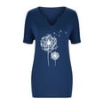 thumbnail image 4 of Birdeem T-Shirt Décontracté pour Femmes à Imprimé, Col en V, Manches Courtes, Coupe Ample, 4 of 9