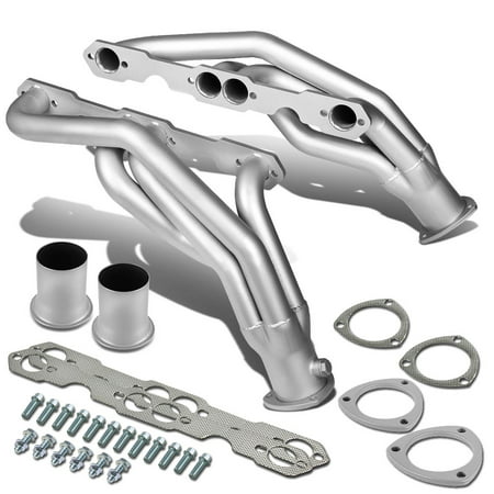 For 1988 to 1997 Chevy / GMC C / K Series 2 -PC Stainless Steel Exhaust Header Kit (Silver -Coated) 89 90 91 92 93 94 95