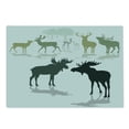 thumbnail image 2 of Antlers Cutting Board, Elk Deer and Fawn Silhouette Forest at the Background World Natural Habitat Theme, Decorative Tempered Glass Cutting and Serving Board, Large Size, Green Black, by Ambesonne, 2 of 5