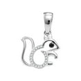 thumbnail image 1 of 10kt White Gold Womens Round Diamond Squirrel Critter Pendant 1/20 Cttw, 1 of 1