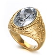 thumbnail image 1 of Minnieouse Anillo de acero inoxidable para hombre, joyería decorativa para fiesta, vacaciones, diamantes de imitación, decoración de ropa, Ropa, zapatos y accesorios Miscelánea Oro Blanco Talla 8, 1 of 6