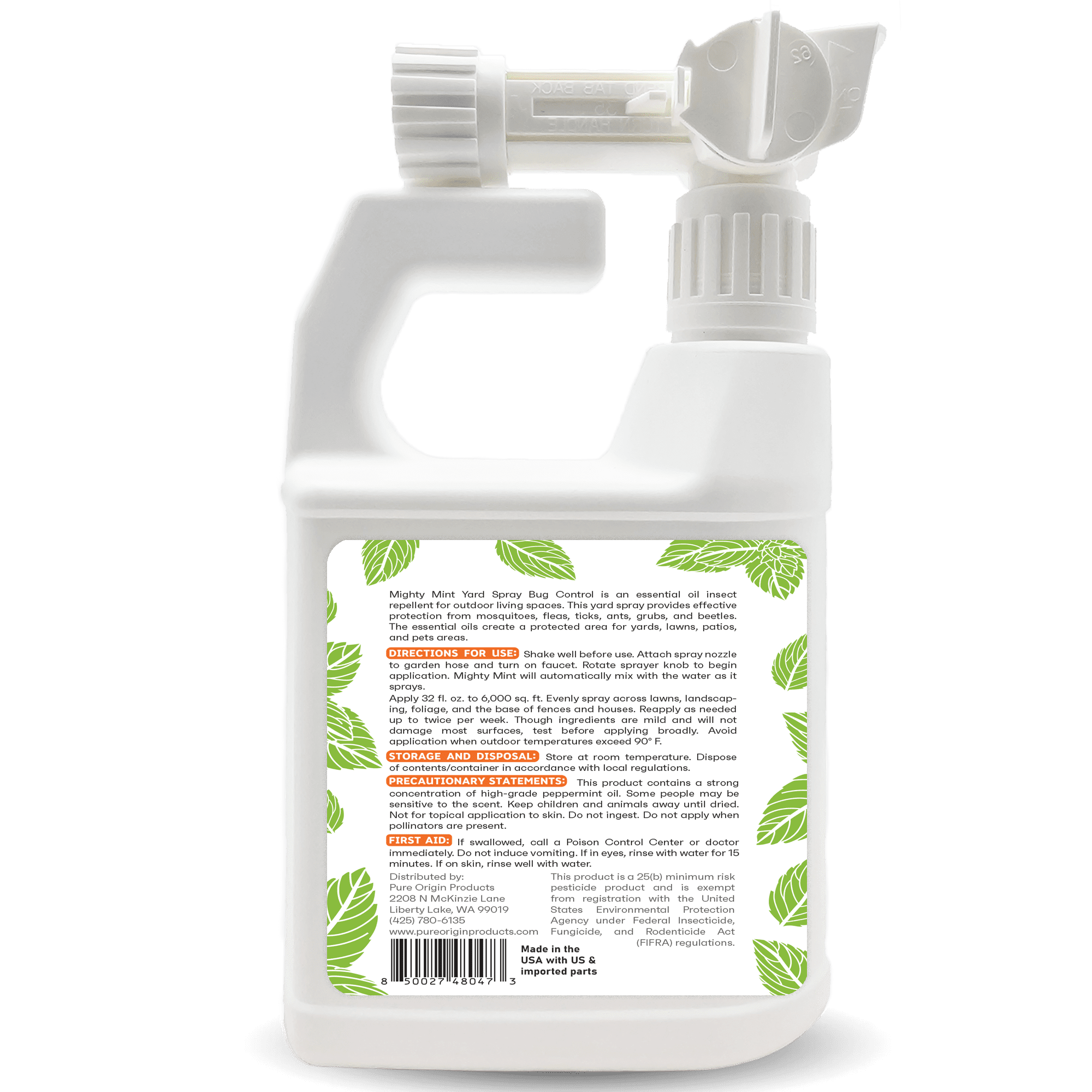 Mighty Mint Lawn Insect Killer & Repellent for Mosquitos, Fleas, and Ticks Yard Spray Bug Control, 32oz