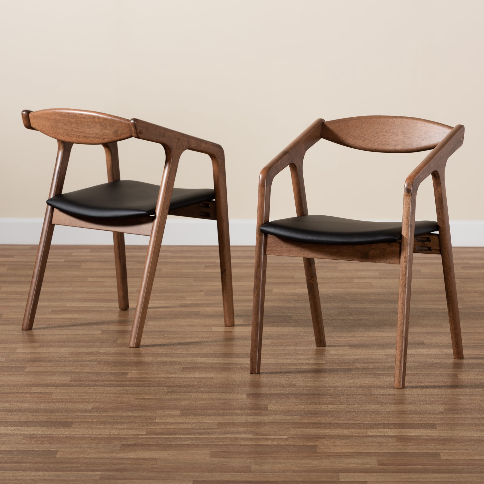 Baxton Studio Harland Dining Chair, Set of 2, Black