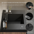 thumbnail image 4 of 36" Floating Bathroom Vanity with Sink, Modern Wall Mounted Vanity with U-Shaped Drawer and Soft-Close Slide, Pre-Assembled with Quartz Sand Basin, Black, 4 of 6