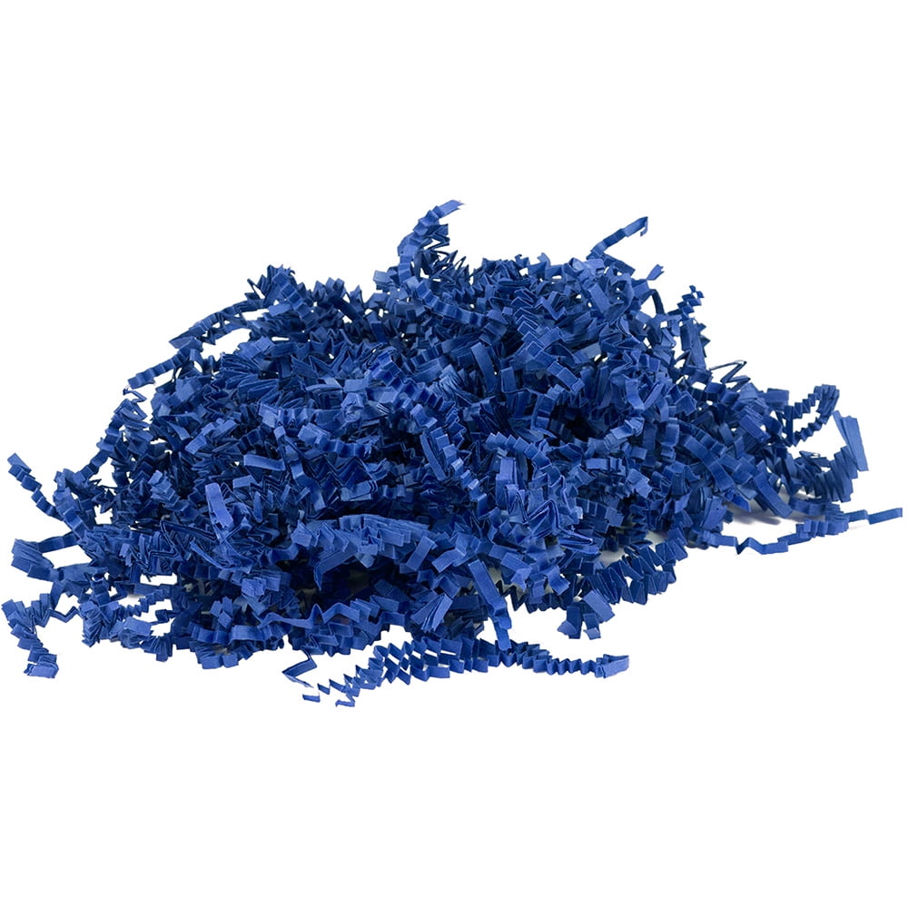 JAM Paper Crinkle Cut Shred Tissue Paper, Dark Blue, 20lb/Box