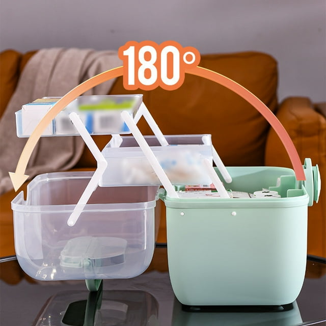 VONKY Family Organizer Box Large Capacity And Easy-to Medication Container Easy To Made Of PP white large 1Set