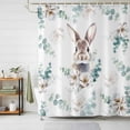 thumbnail image 3 of Easter Rabbit Shower Curtain Set with Hooks, Eucalyptus Leaves Flowers Waterproof Fabric Bathroom Curtains Decor Home Accessories,72 X 72 Inch Long, 3 of 9