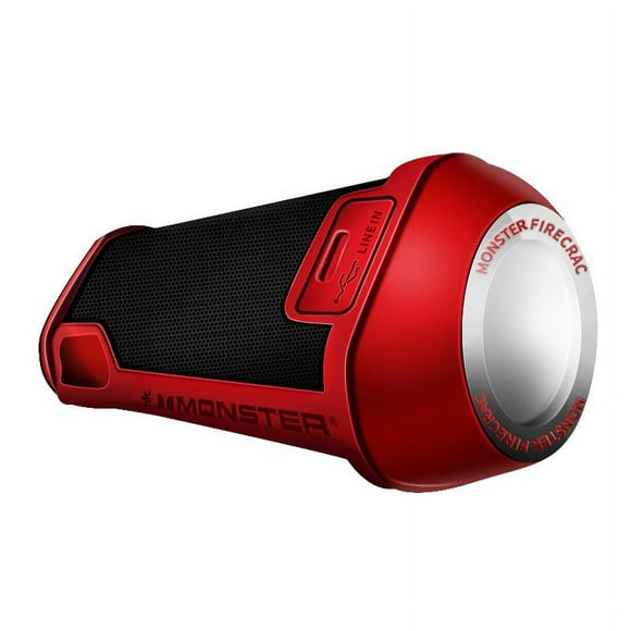Monster Firecracker Wireless Bluetooth Speaker Stereo Bass Soundbar IPX5 Waterproof Built-in LED Column Portable Speaker red