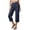 Dark Blue, variant on NinXxx Women's Wide Leg Breathable Blend Cropped Trousers Travel Work Black M