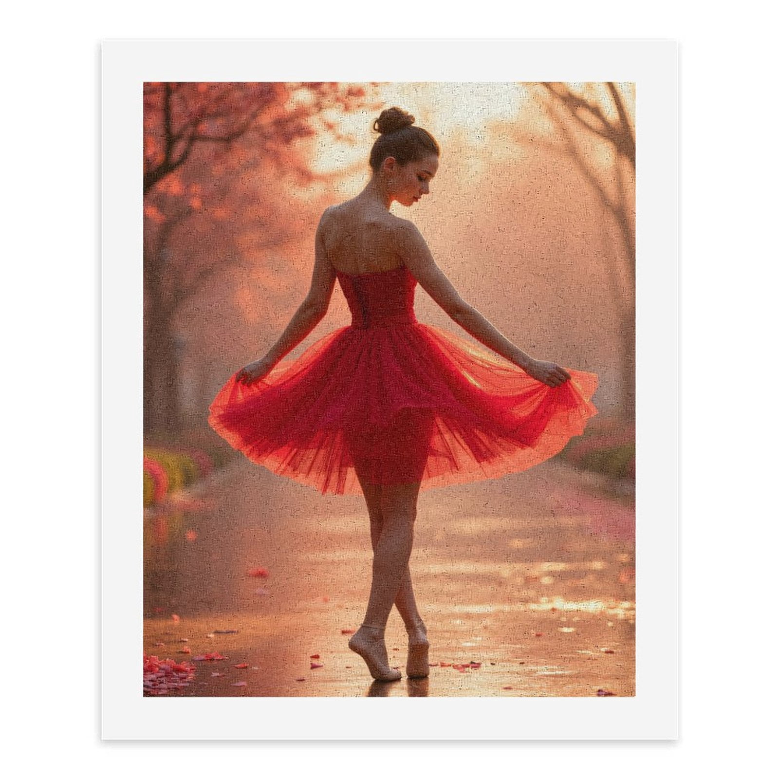 Paint by Numbers Kit for Adults, Sunset Ballet Red Dress Dancer Paint by Numbers, Easy Paint by Numbers Kit for Adults Beginner, DIY Adult Paint by Number Kits on Canvas, Home Decor