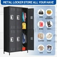 thumbnail image 4 of Garvee Lockers for Employees, 72" Metal Storage Cabinets with 6 Doors & 18 Hooks for Home, Office, Gym, School, Black, 4 of 9